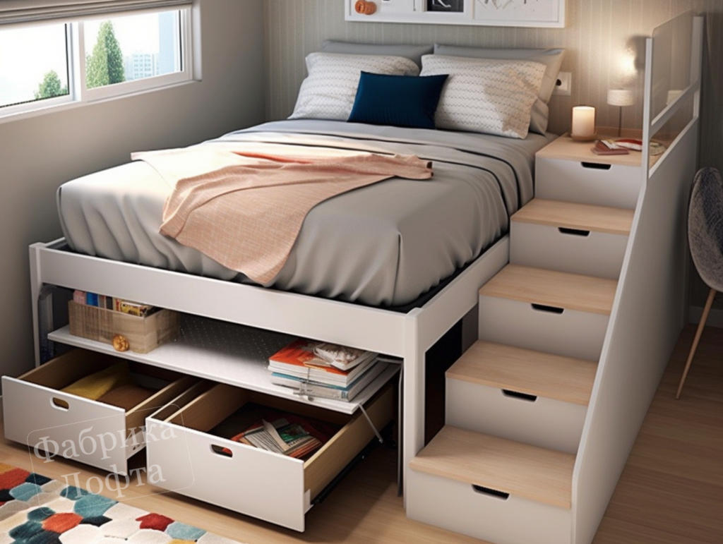 Лофт-кровати с хранением: оптимизация пространства и стильный дизайн