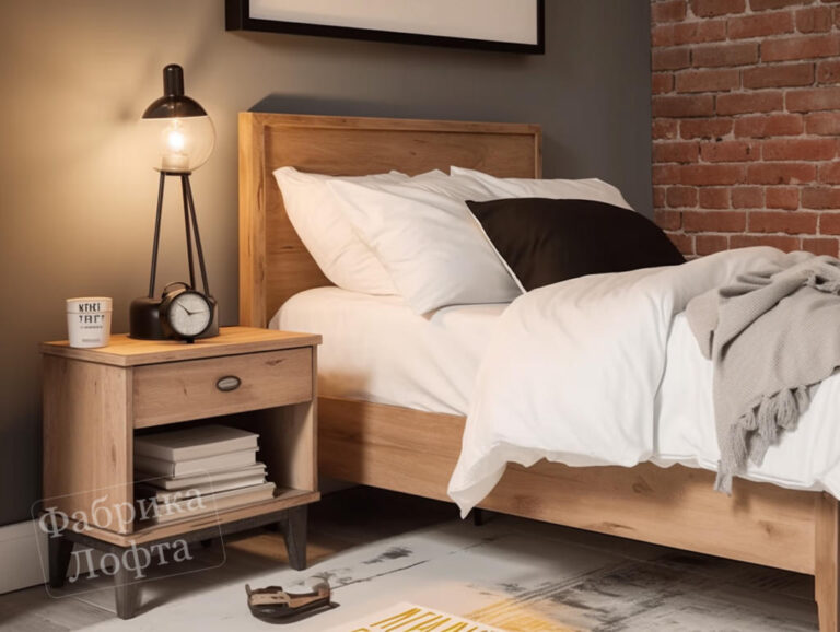 Как создать гармоничный интерьер в спальне с помощью прикроватной тумбы лофт